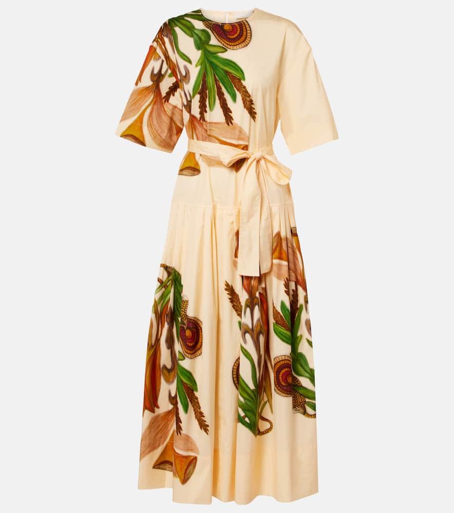 ulla johnson aniline printed cotton midi dress
