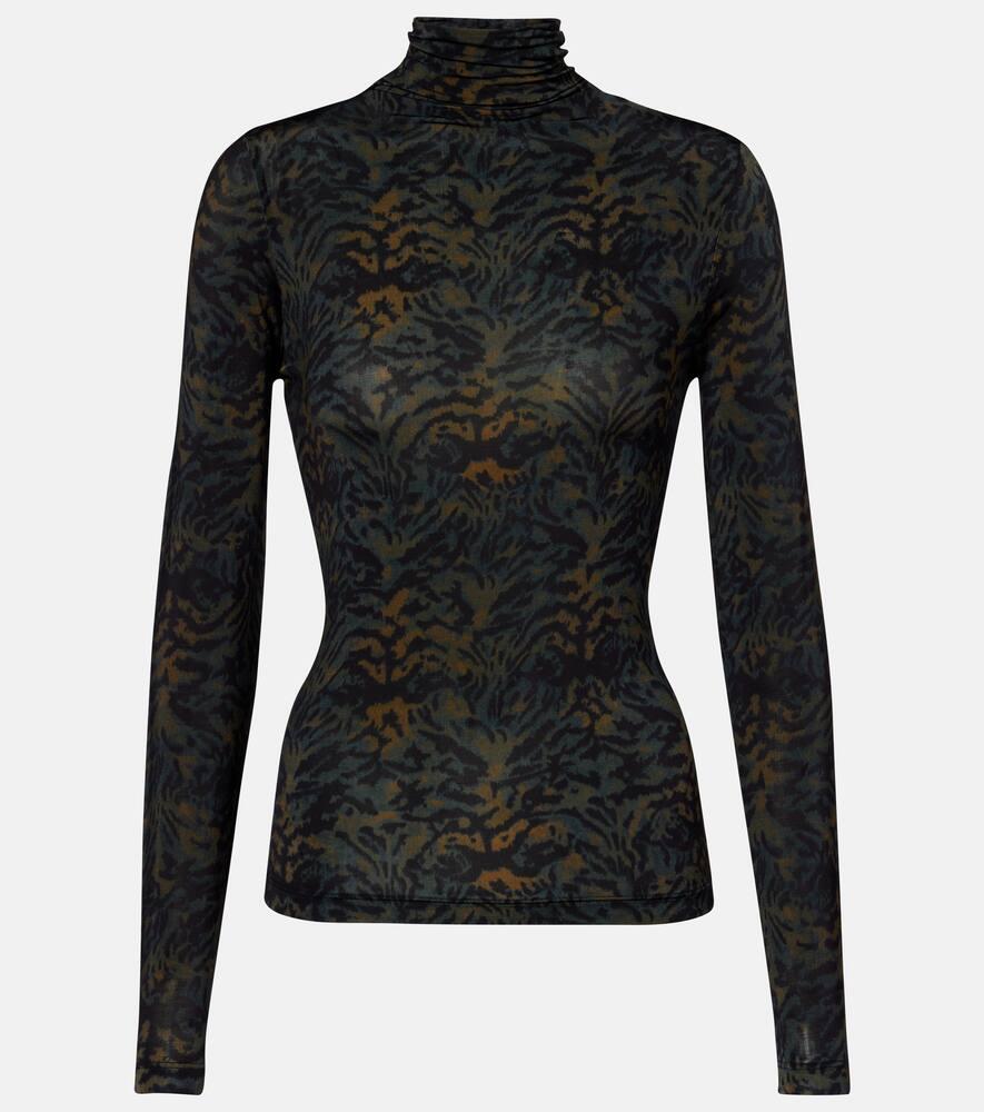 ulla johnson aurelia printed jersey turtleneck top