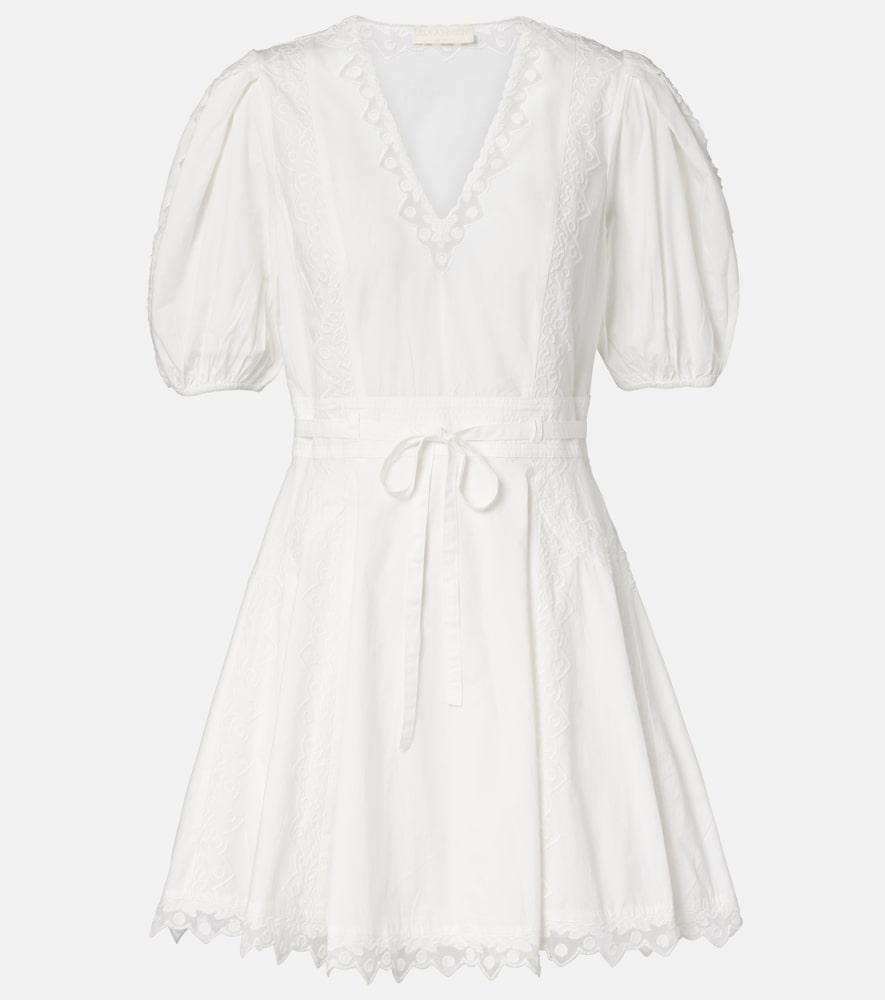 ulla johnson camila embroidered cotton minidress