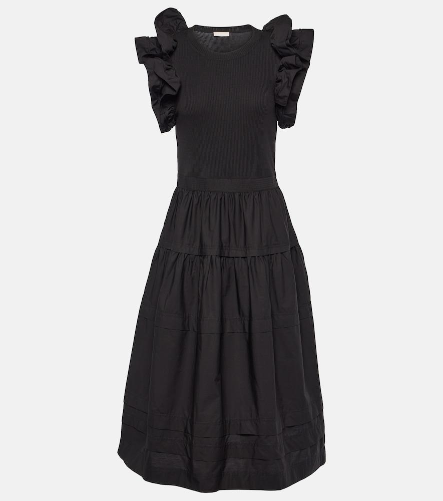 ulla johnson francine ruffled midi dress