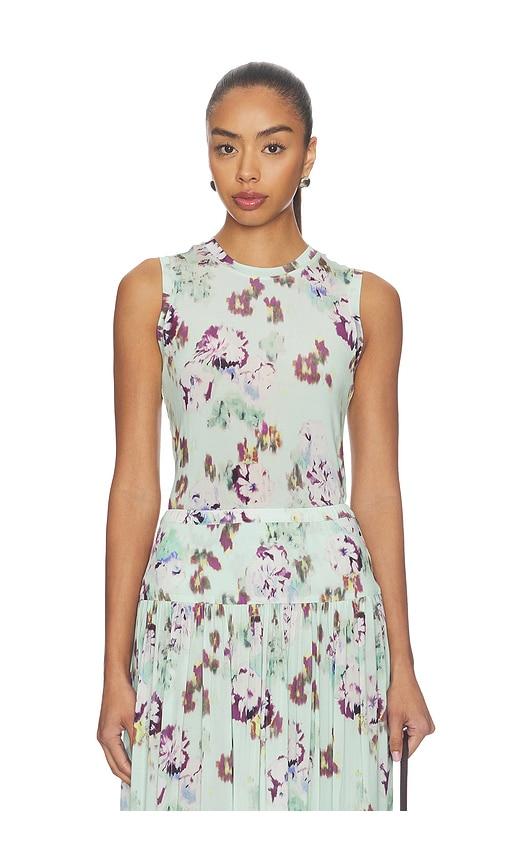 ulla johnson ines sleeveless jersey top in blue.