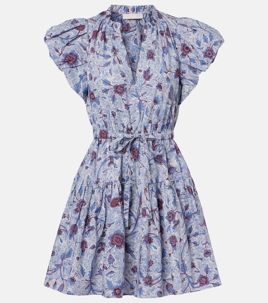 ulla johnson izel floral cotton minidress