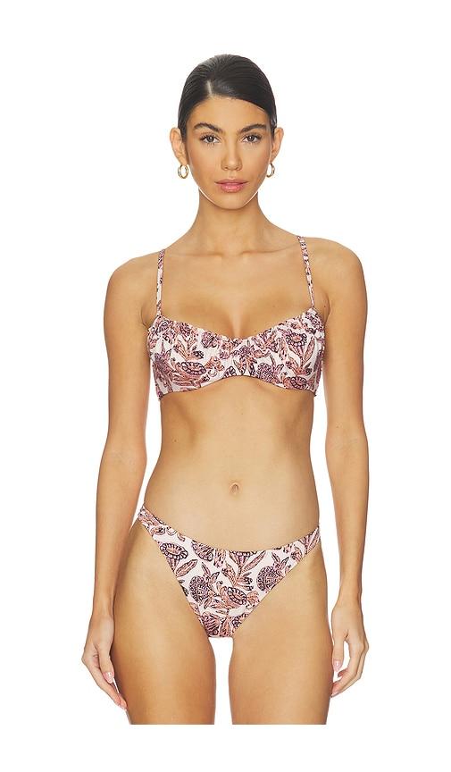 ulla johnson jaya bikini top in cream,coral.