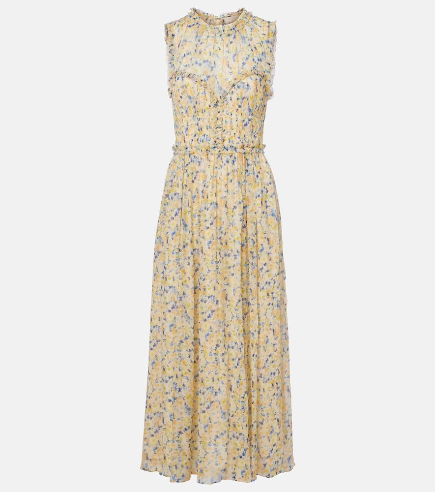 ulla johnson kasia floral silk chiffon maxi dress