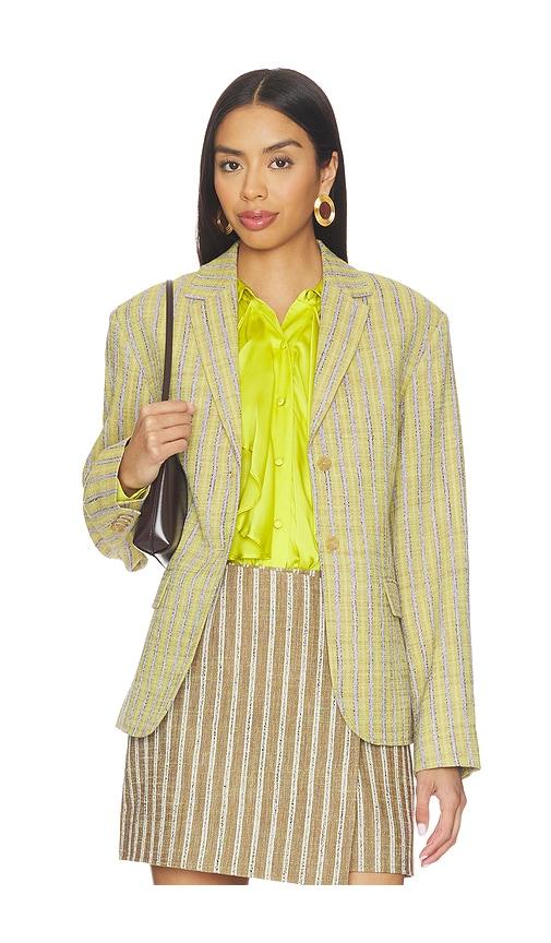 ulla johnson matteo blazer in green,lavender.