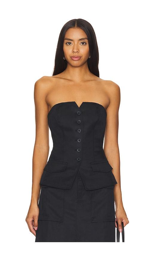 ulla johnson noemie top in black.