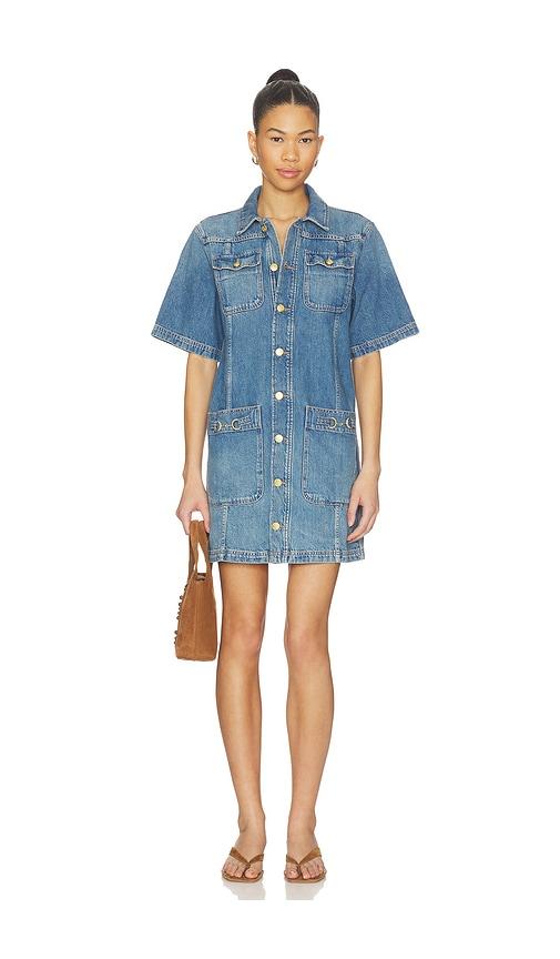 ulla johnson painters dress in blue.