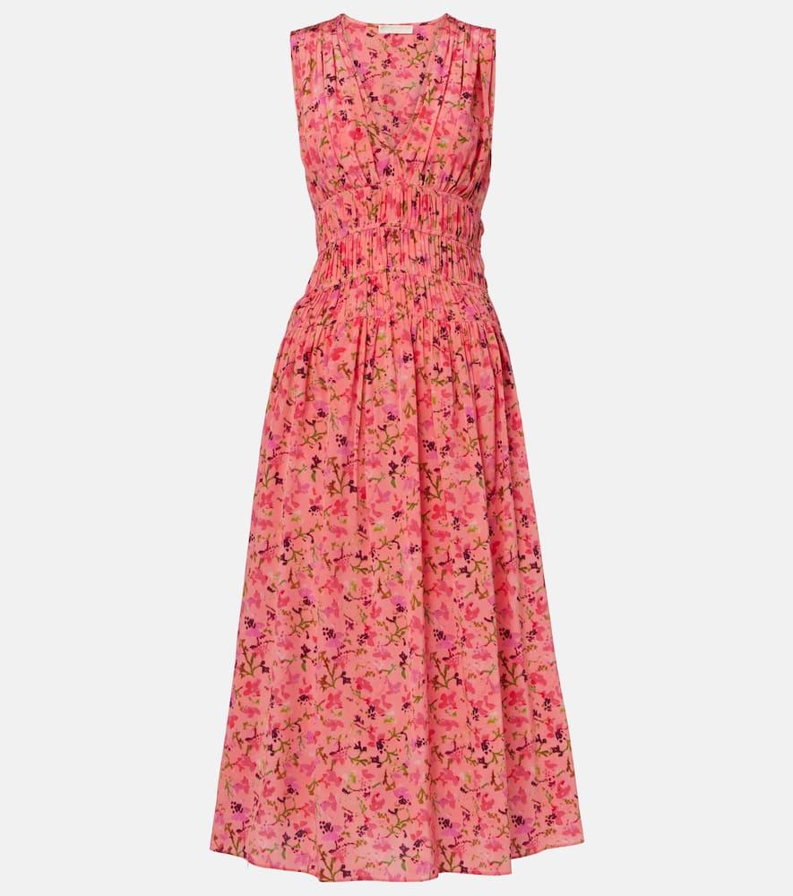 ulla johnson sylvie floral silk midi dress