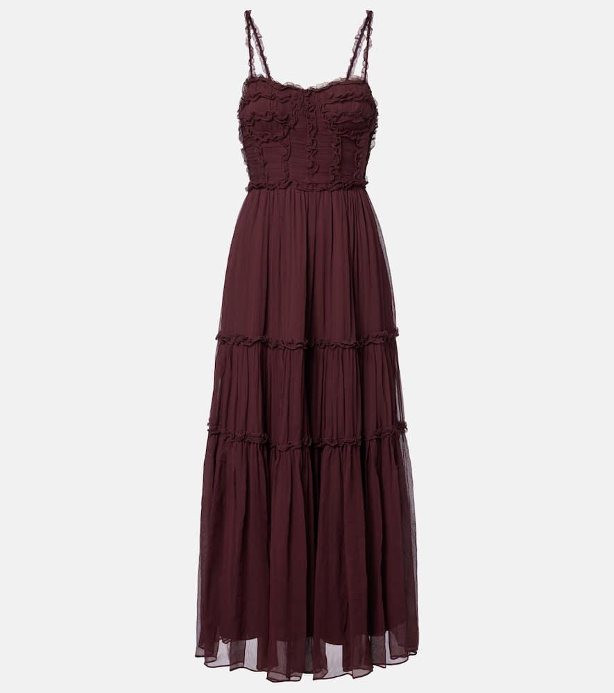 ulla johnson talitha ruffled silk chiffon midi dress