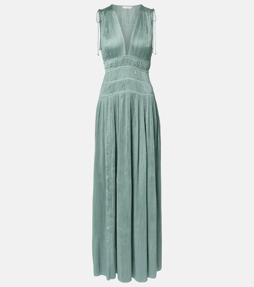 ulla johnson tasneem satin plissé gown