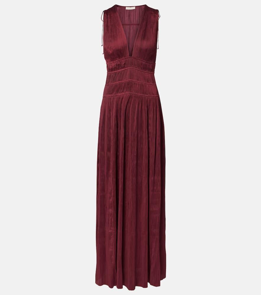 ulla johnson tasneem satin plissé gown