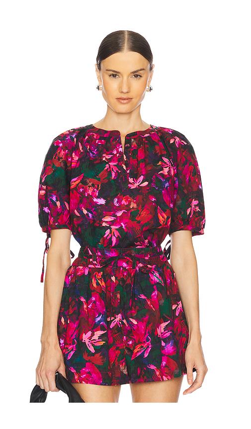 ulla johnson vienne blouse in pink.