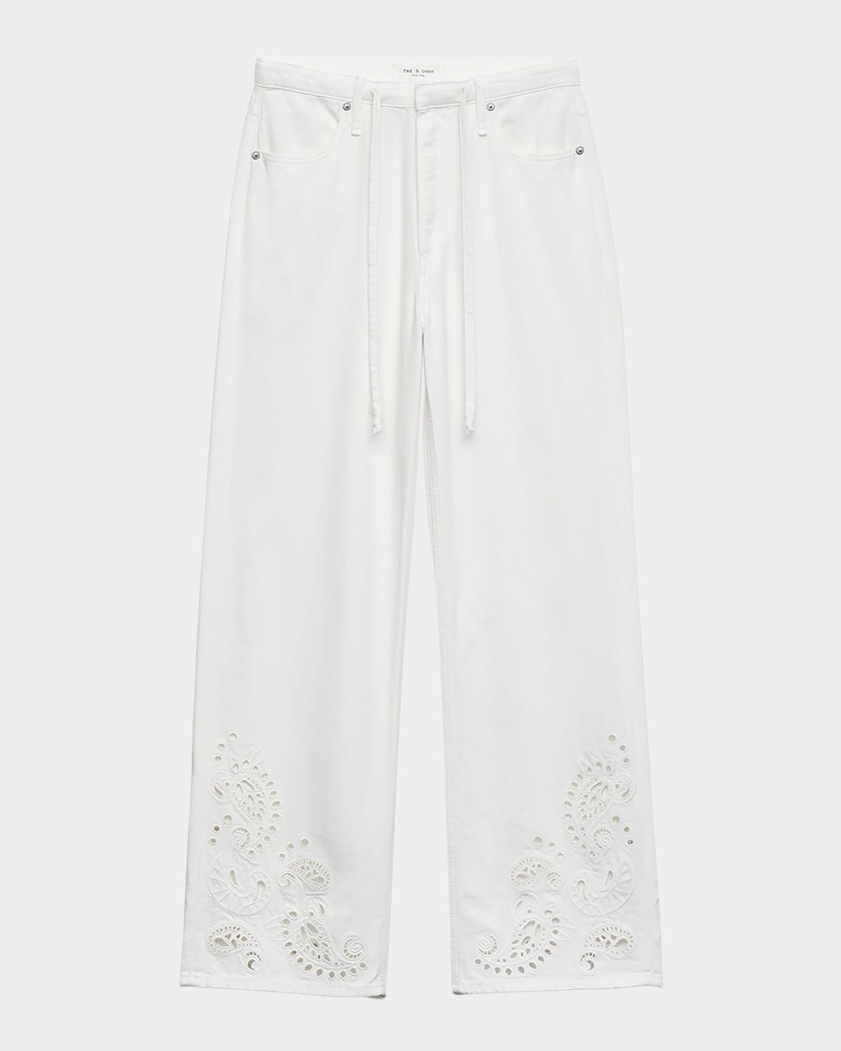 ultra featherweight phoebe drawstring embroidered jeans