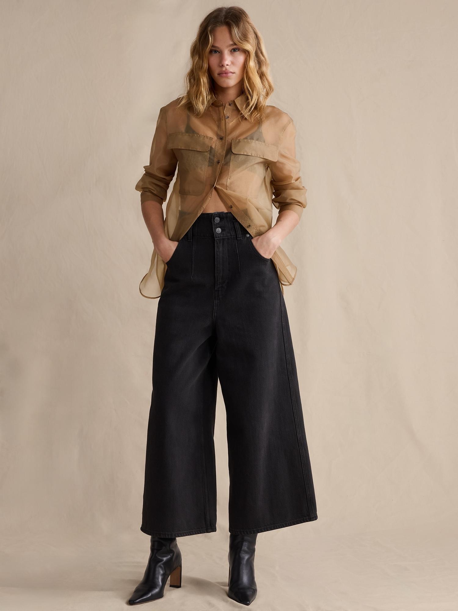 ultra-high rise culotte jean