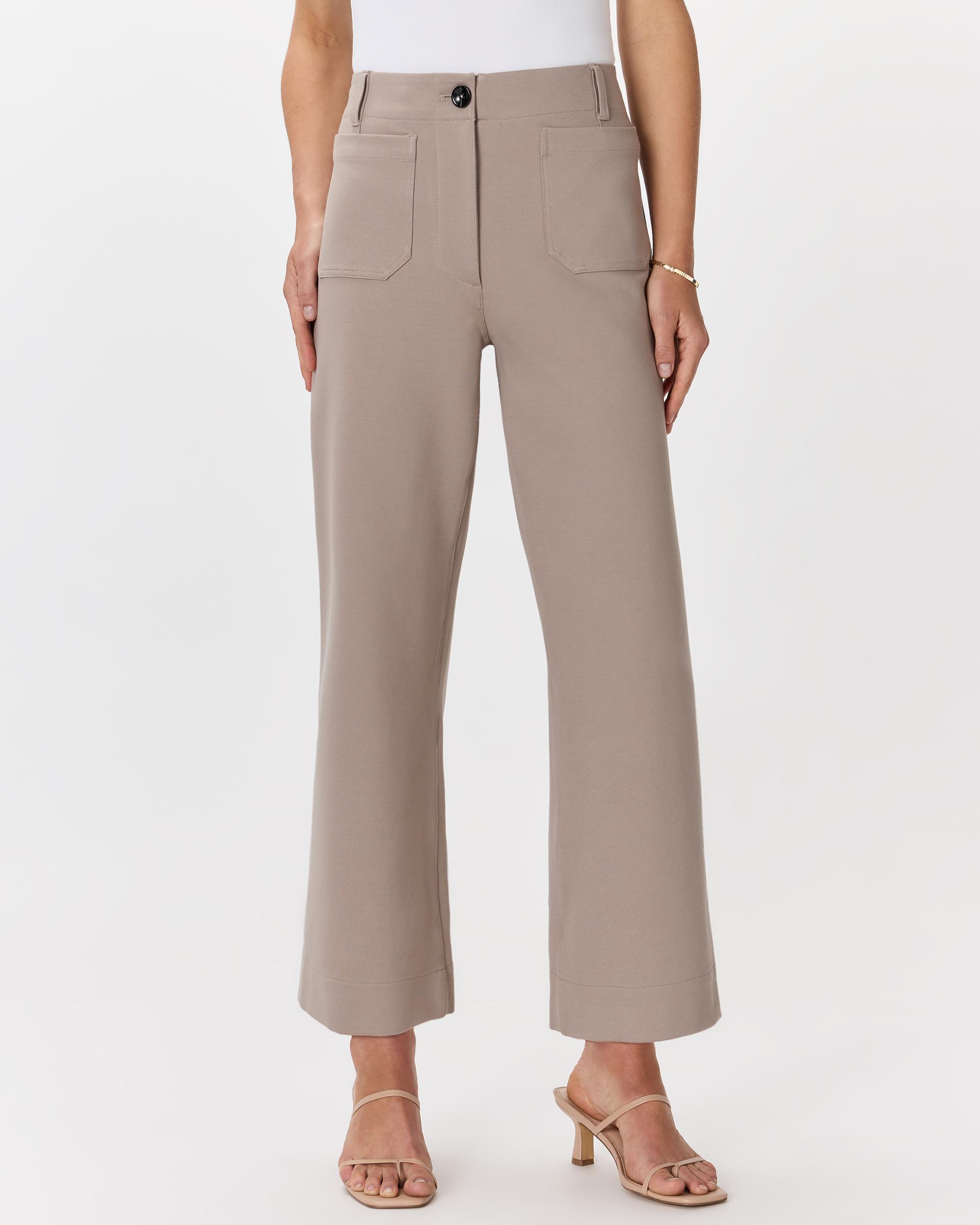 ultra-stretch ponte cropped wide leg pants