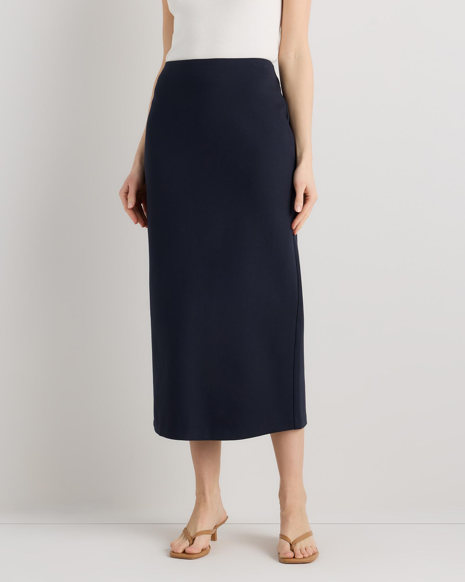 ultra-stretch ponte maxi pencil skirt