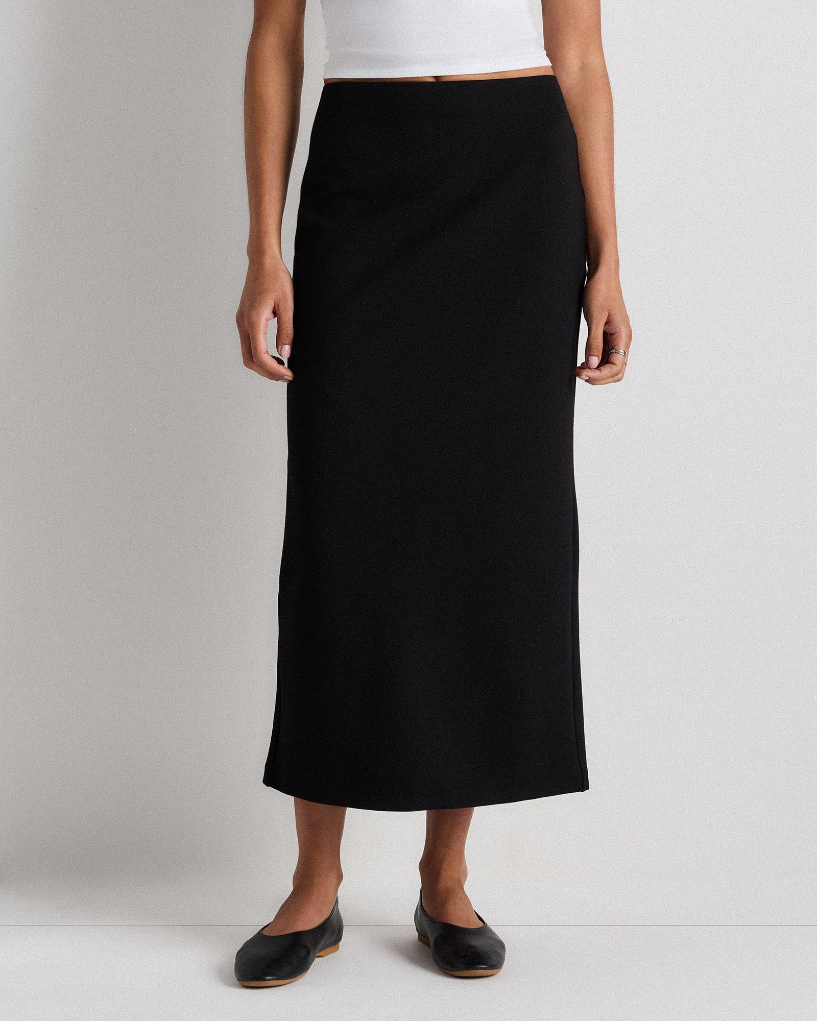 ultra-stretch ponte maxi pencil skirt