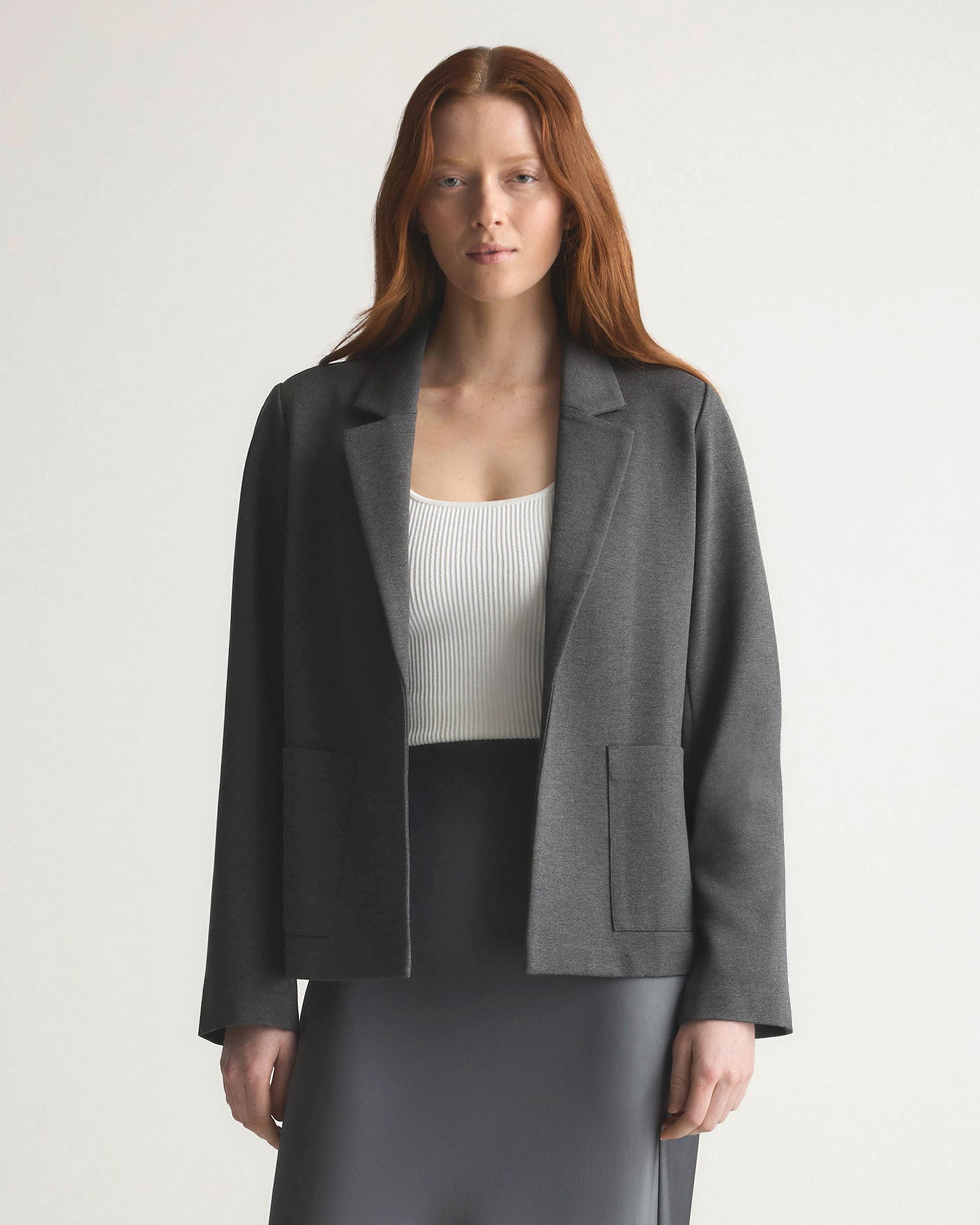ultra-stretch ponte open blazer