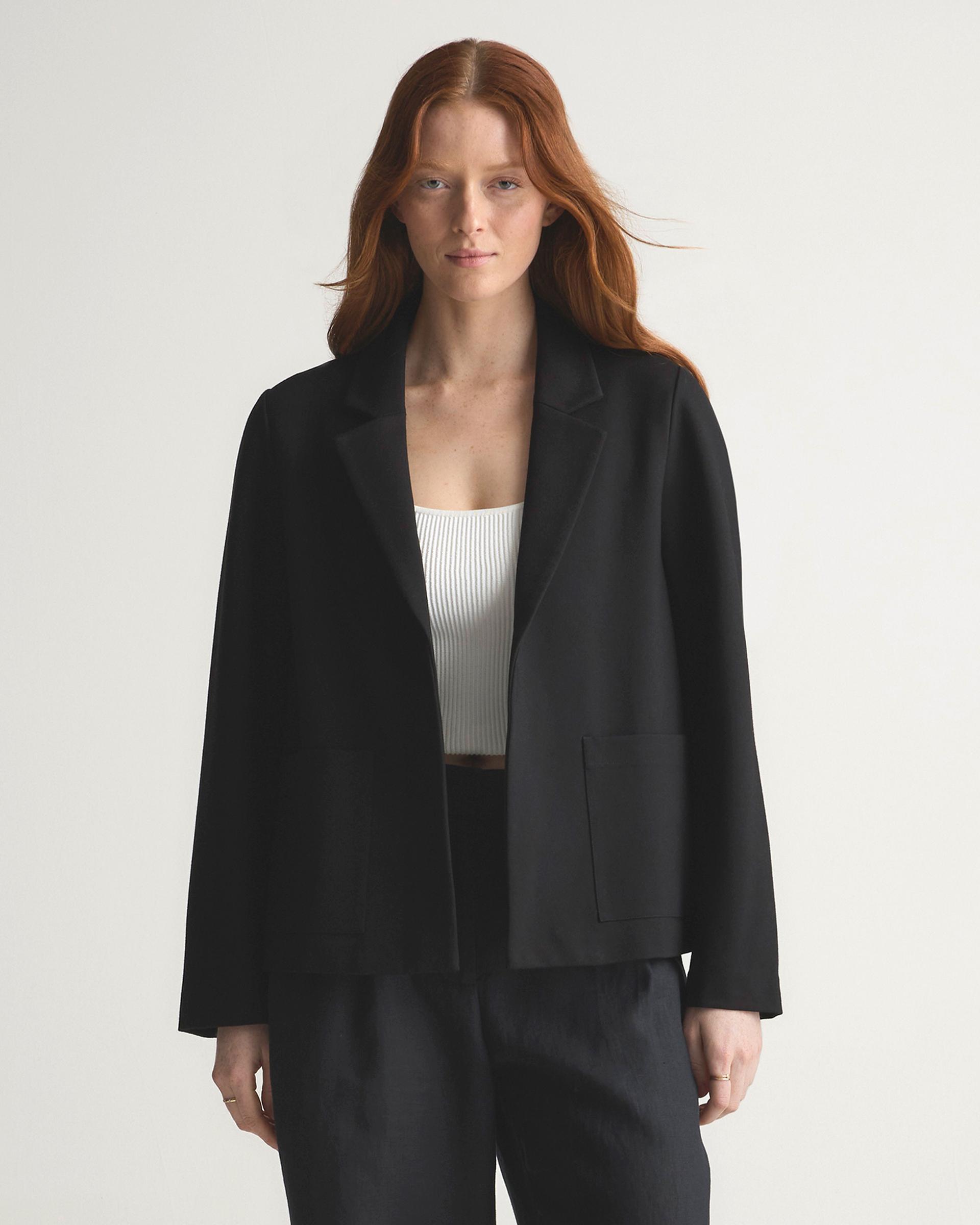 ultra-stretch ponte open blazer