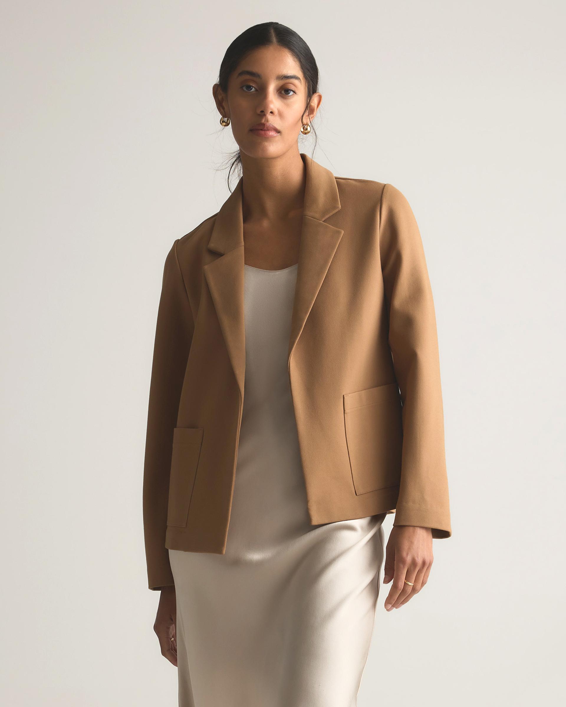 ultra-stretch ponte open blazer