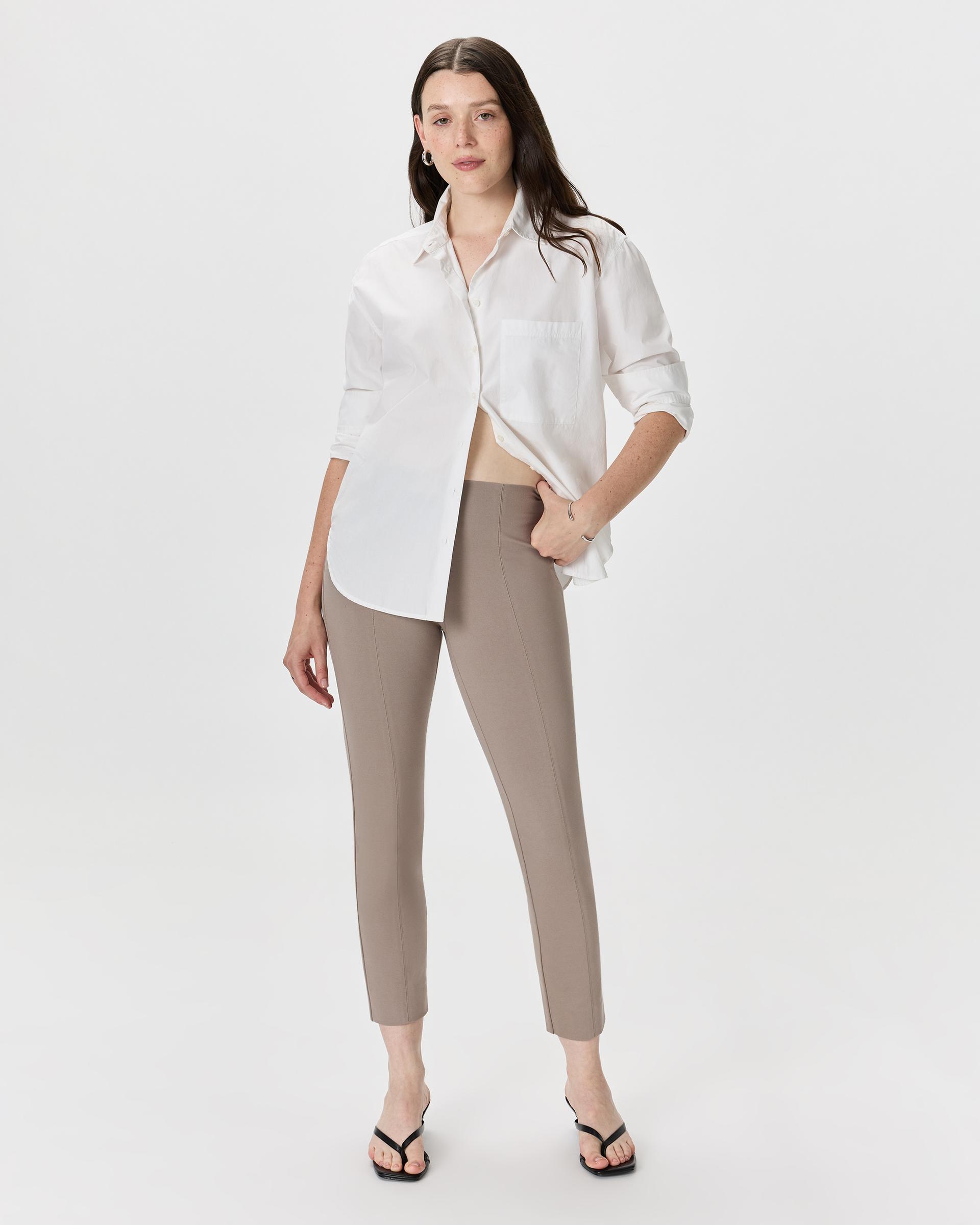 ultra-stretch ponte pintuck ankle pants