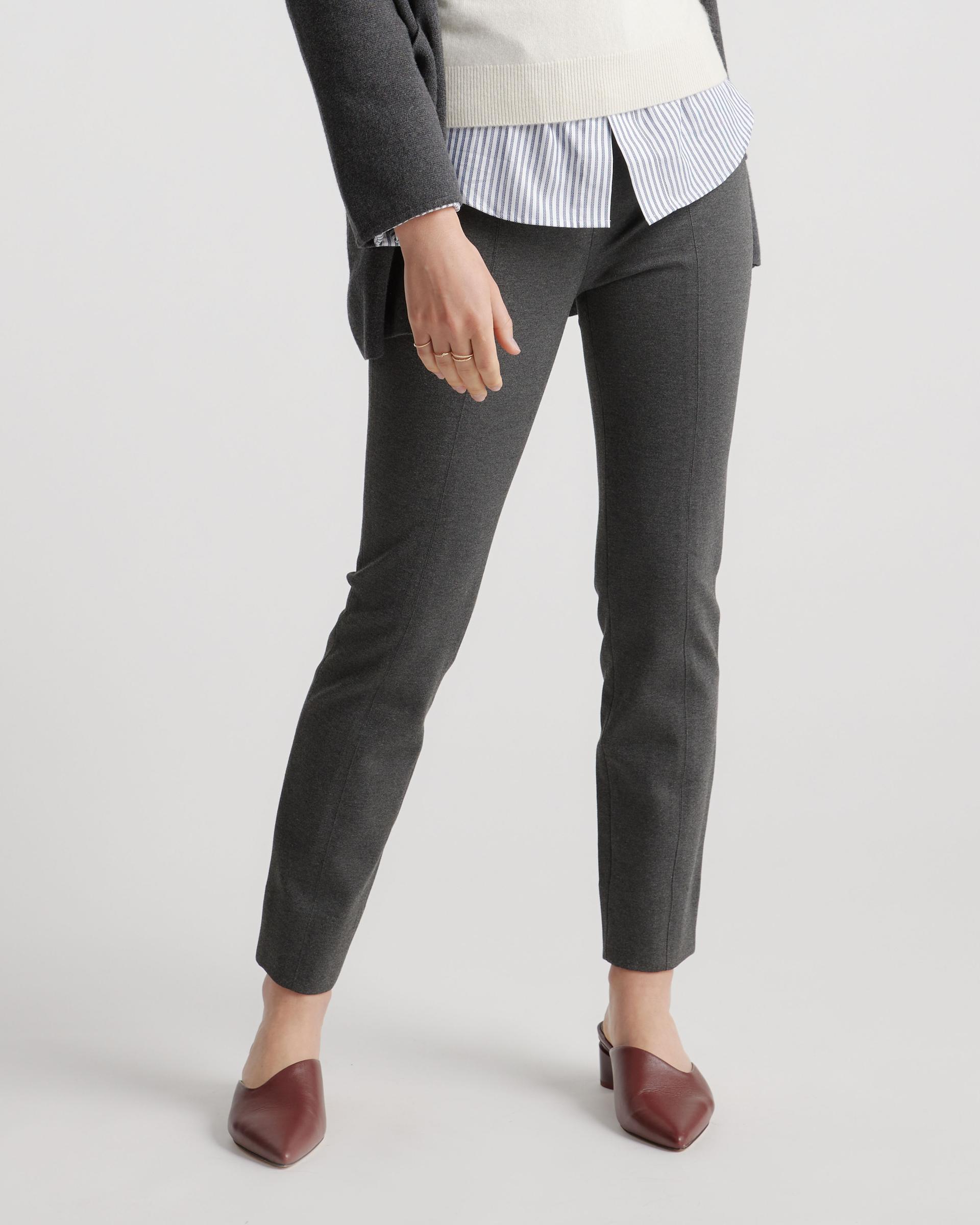 ultra-stretch ponte pintuck ankle pants