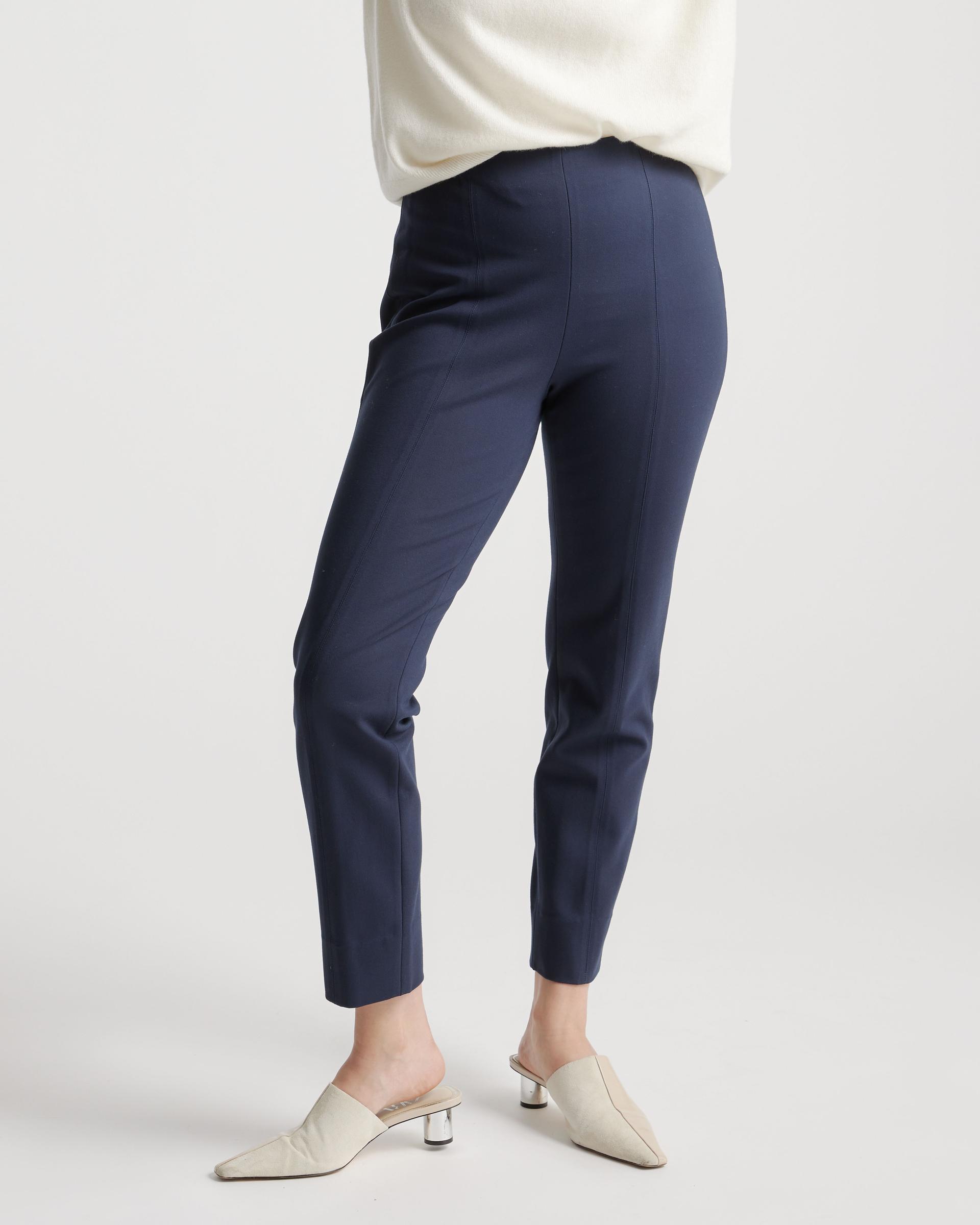 ultra-stretch ponte pintuck ankle pants