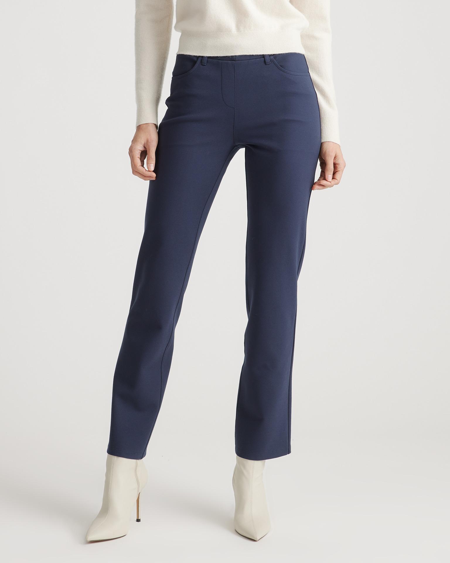 ultra-stretch ponte straight leg 4-pocket pants