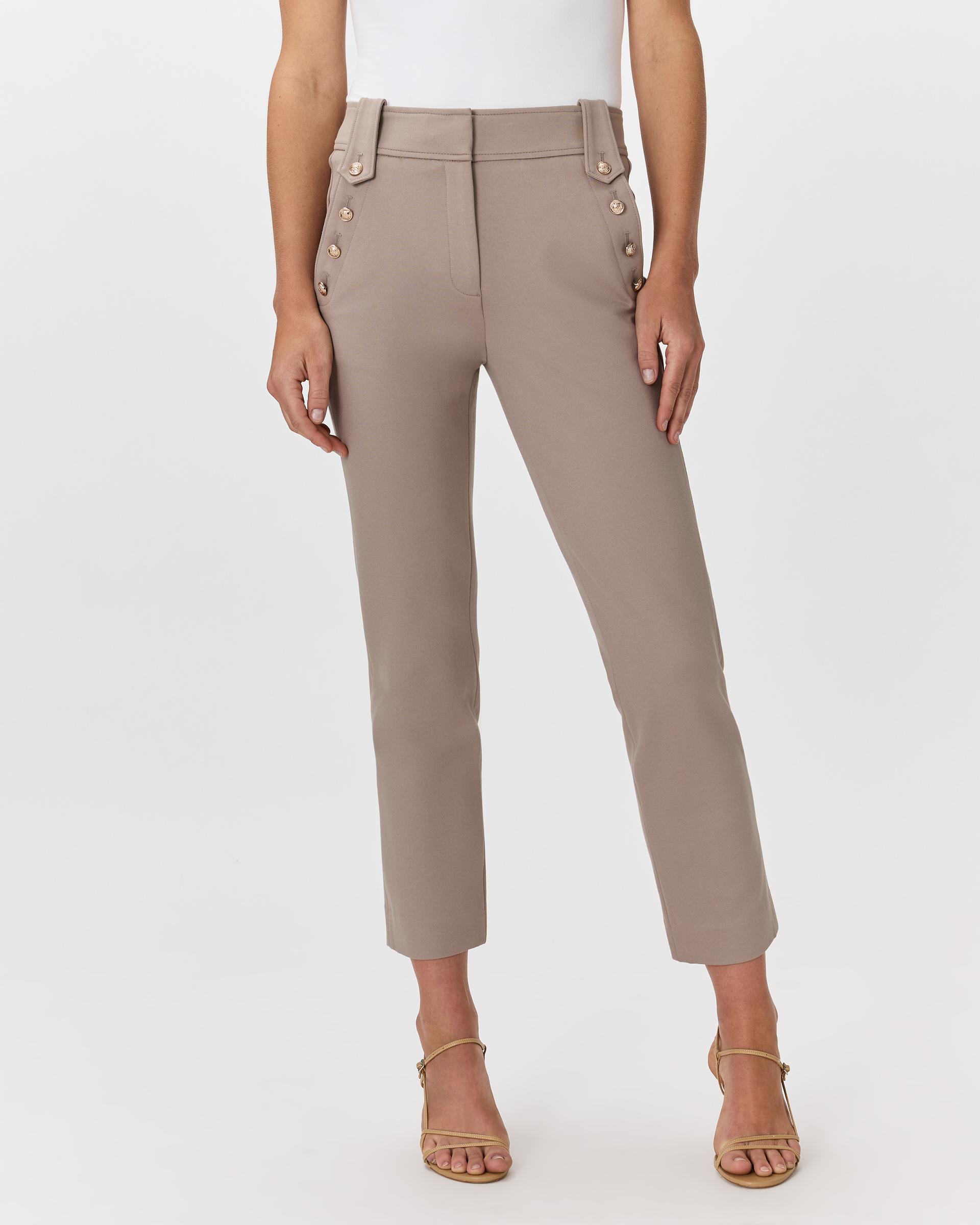 ultra-stretch ponte straight leg mariner pants