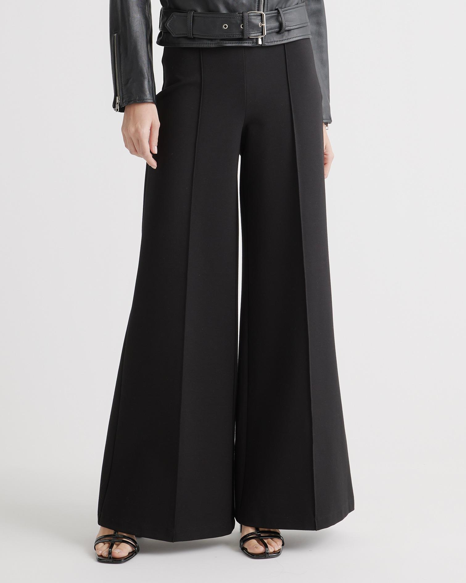 ultra-stretch ponte super wide leg pants