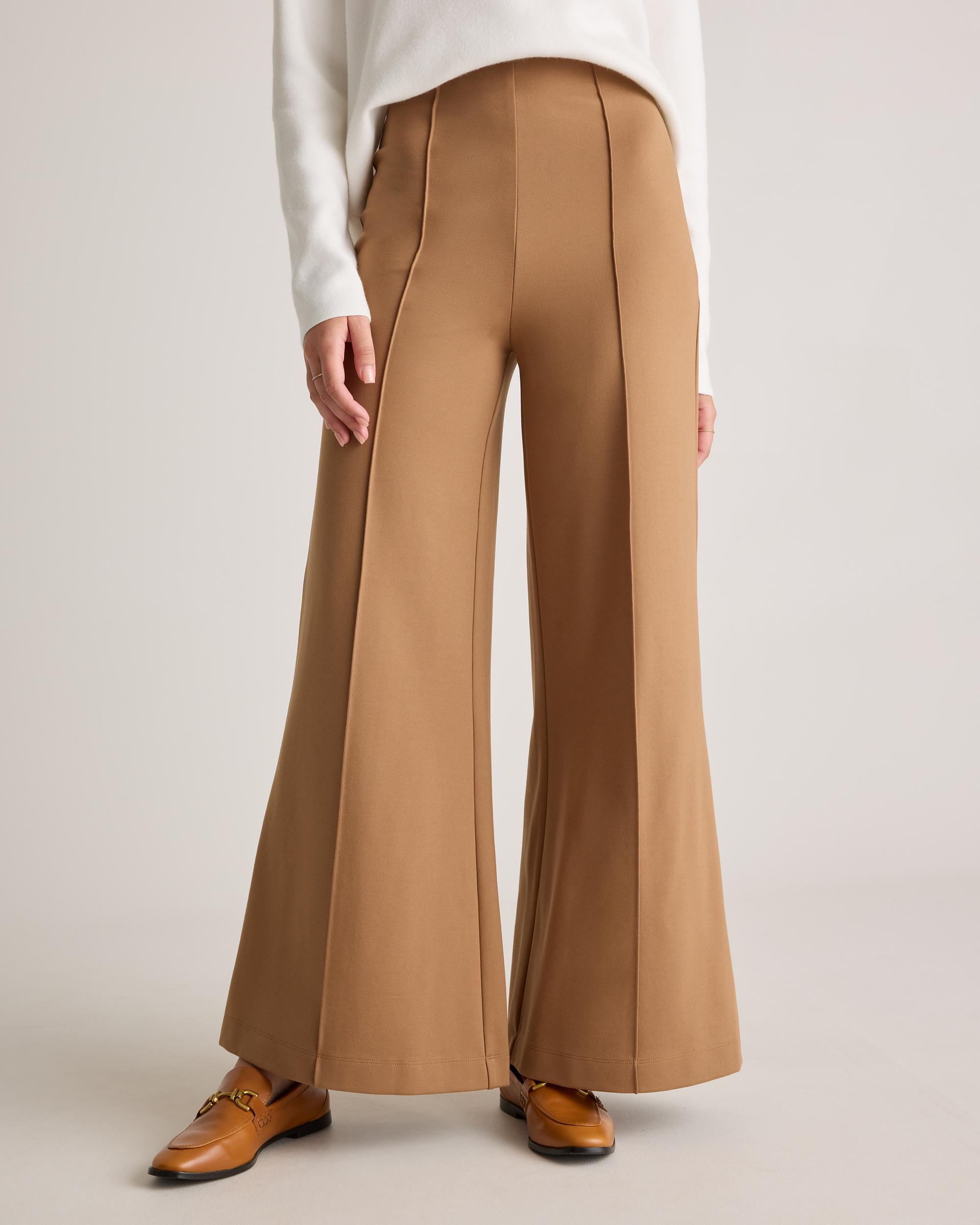 ultra-stretch ponte super wide leg pants