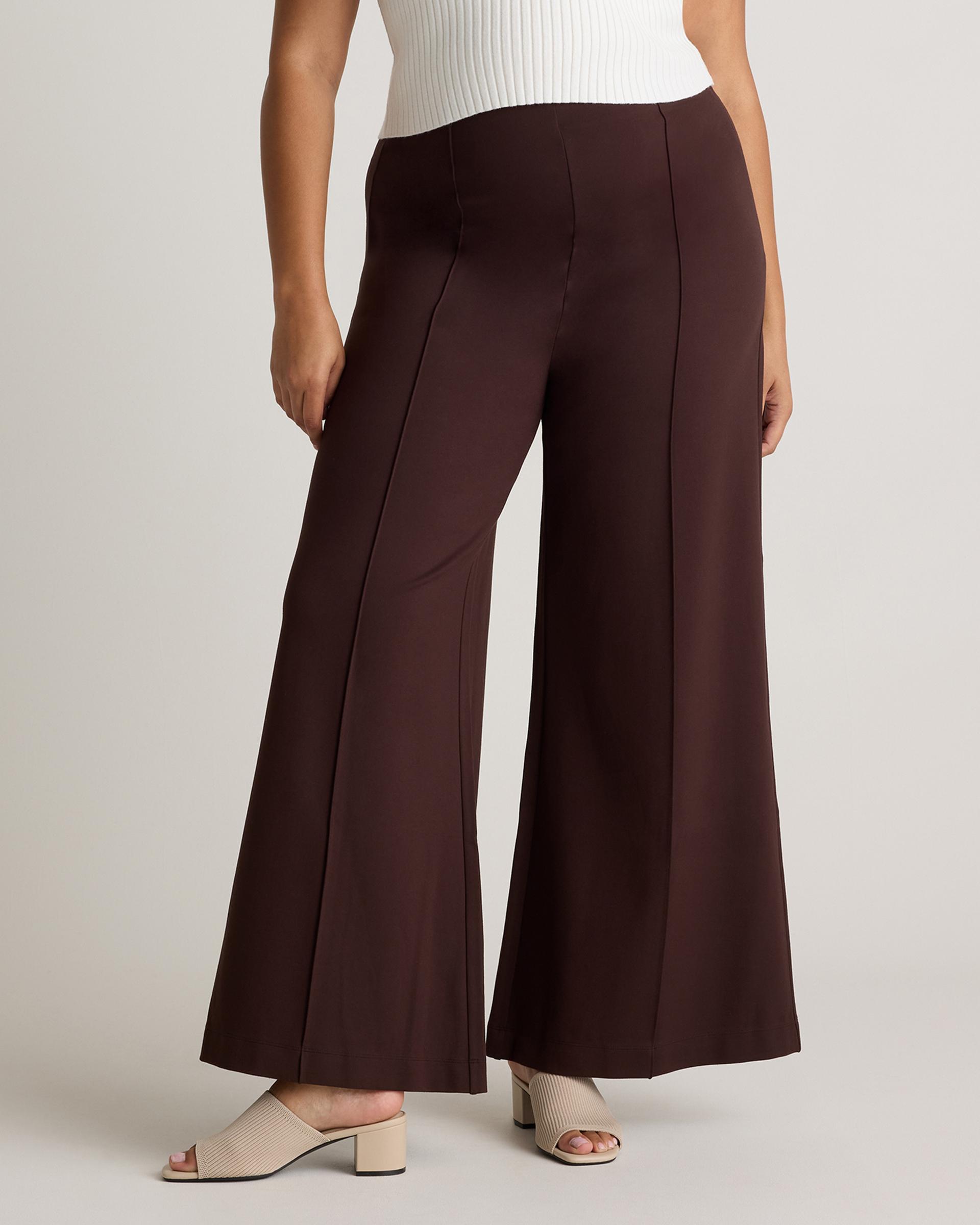 ultra-stretch ponte super wide leg pants