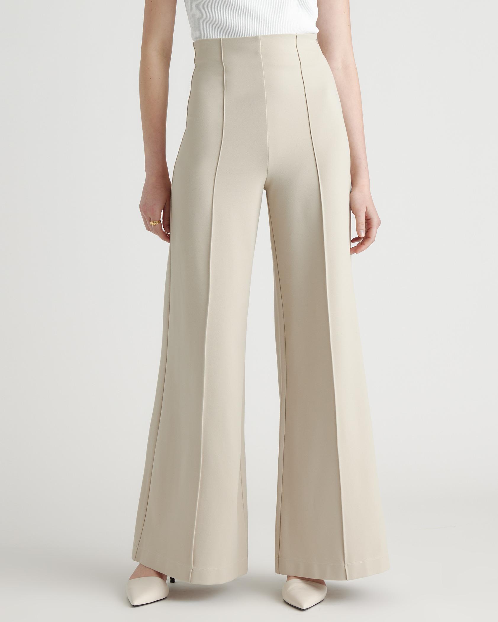 ultra-stretch ponte super wide leg pants