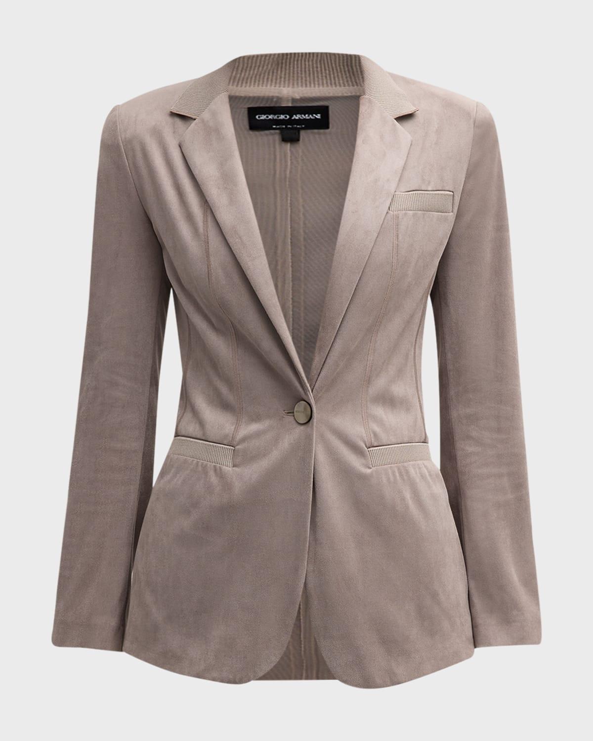 ultra-suede tailored blazer jacket