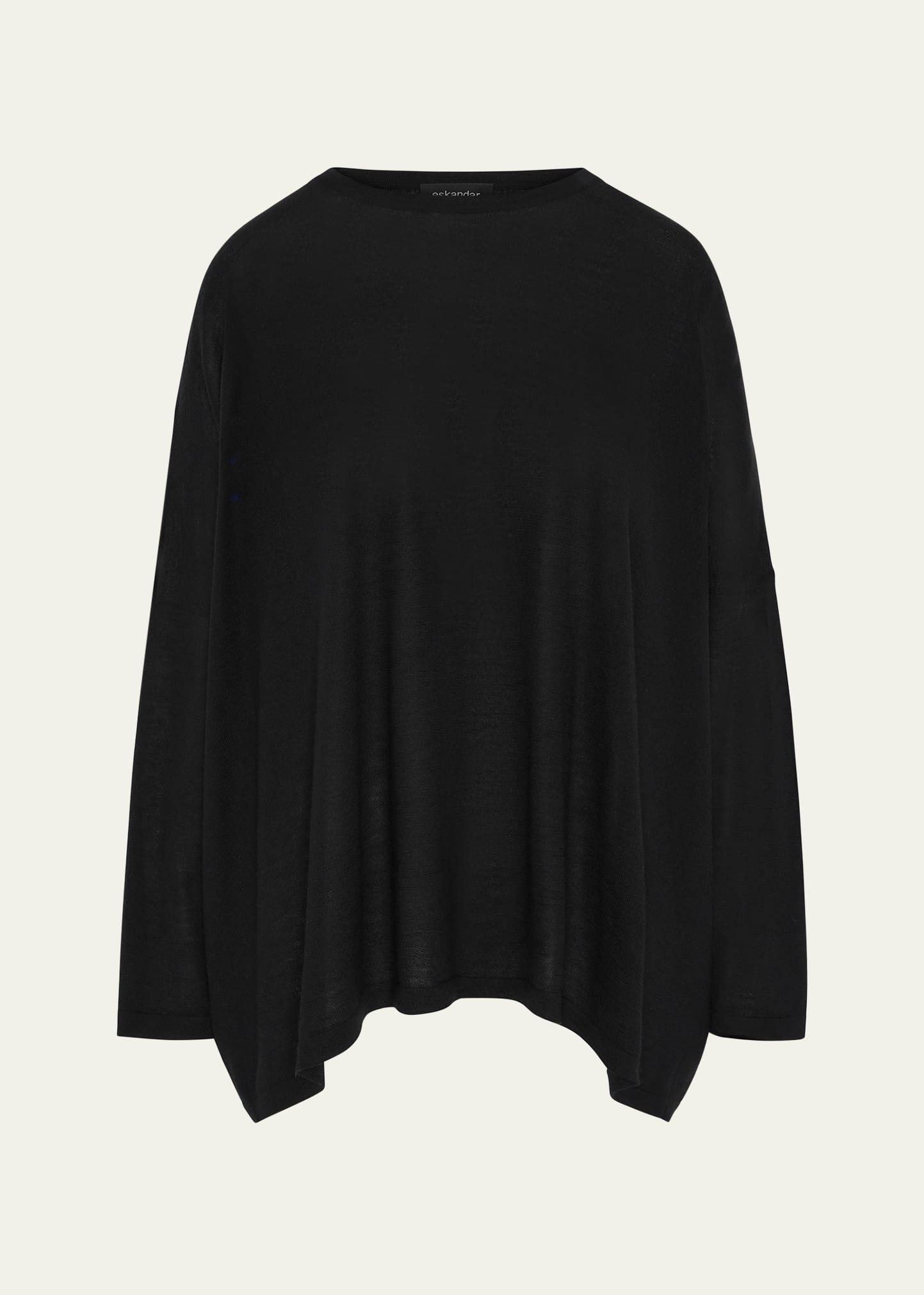 ultrafine cashmere wide round-neck sweater (mid plus length)