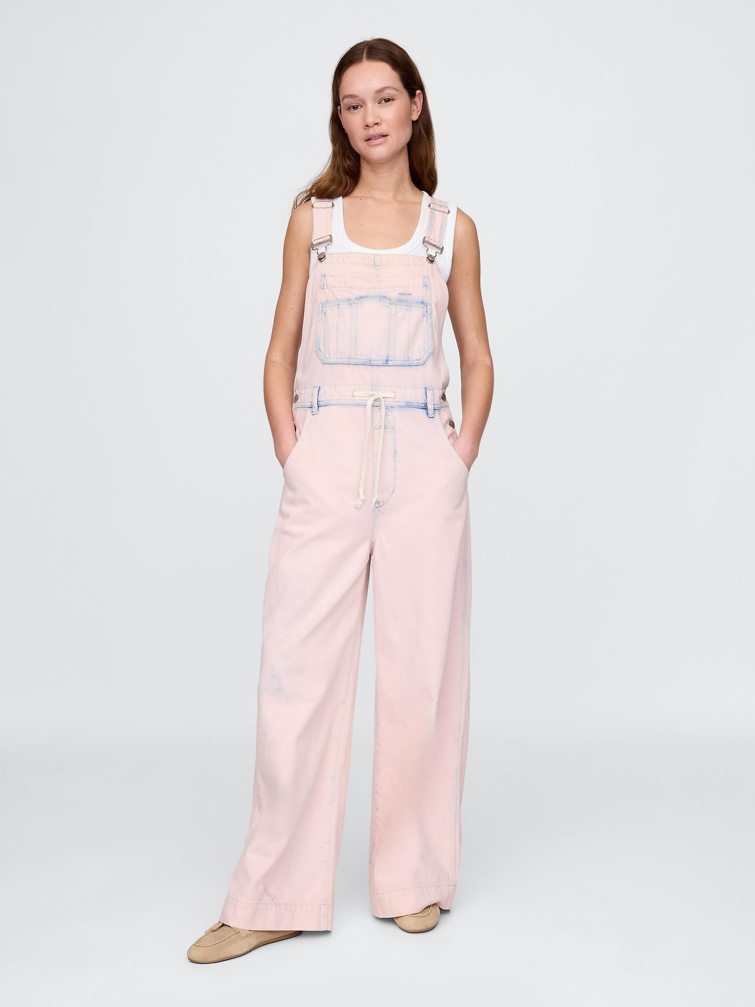 ultrasoft denim baggy overalls