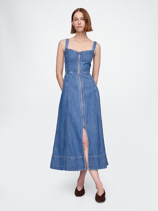 ultrasoft denim maxi dress