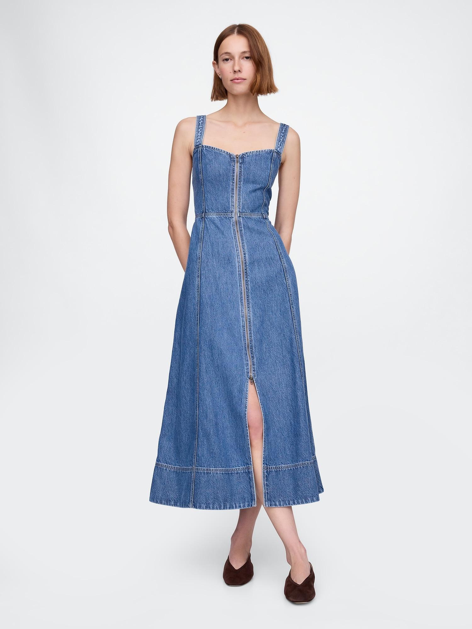 ultrasoft denim maxi dress