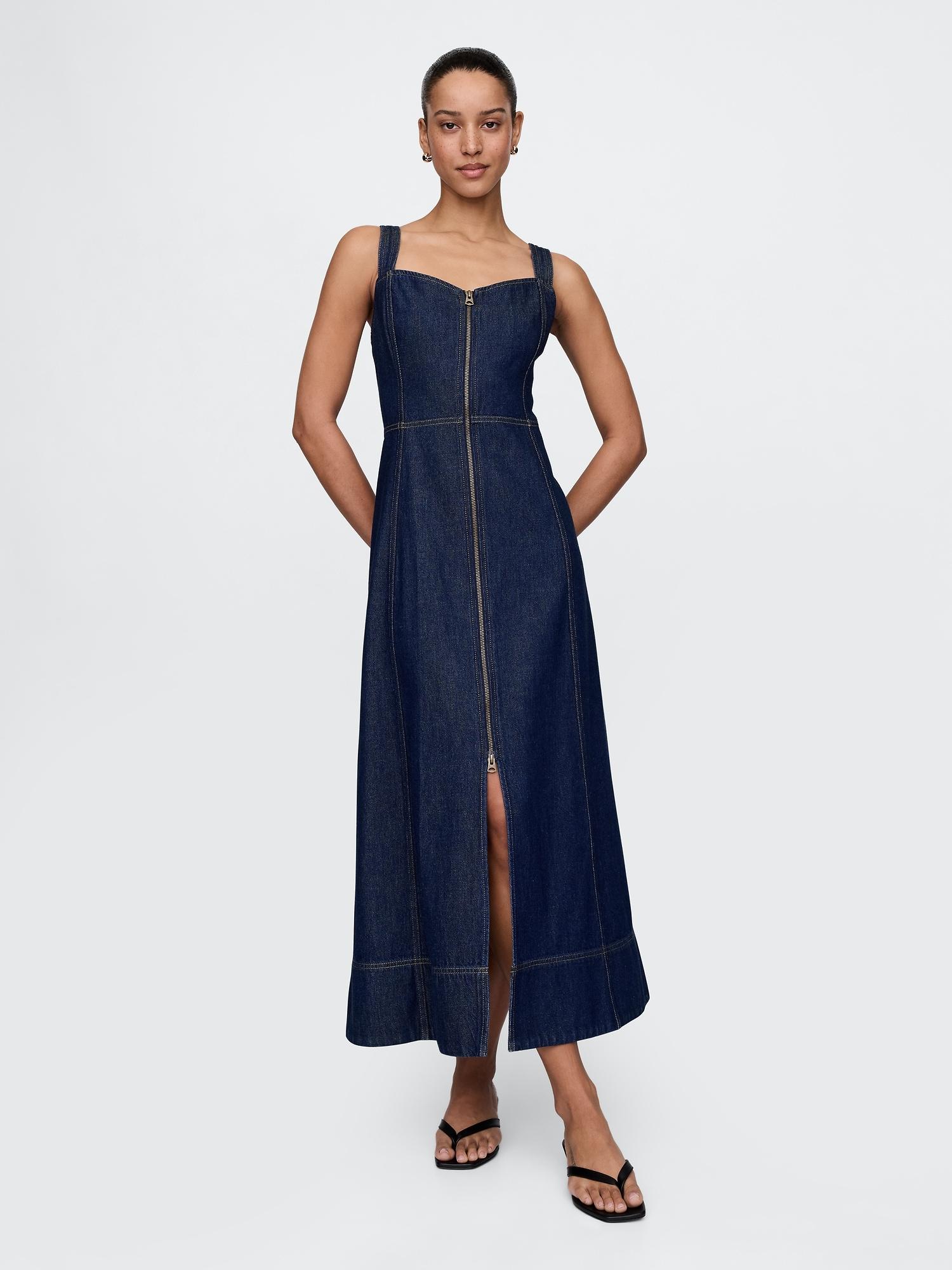 ultrasoft denim maxi dress