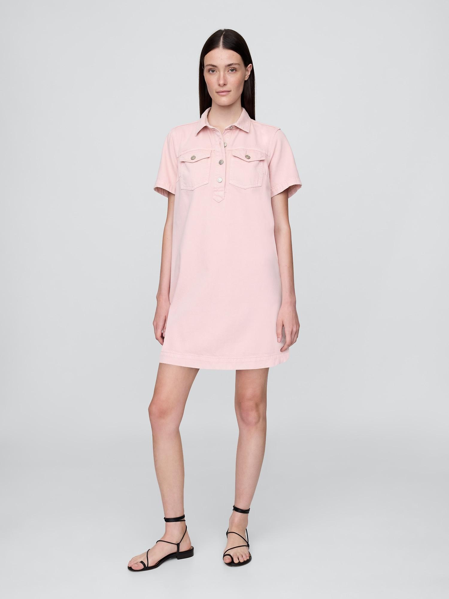 ultrasoft denim popover mini dress