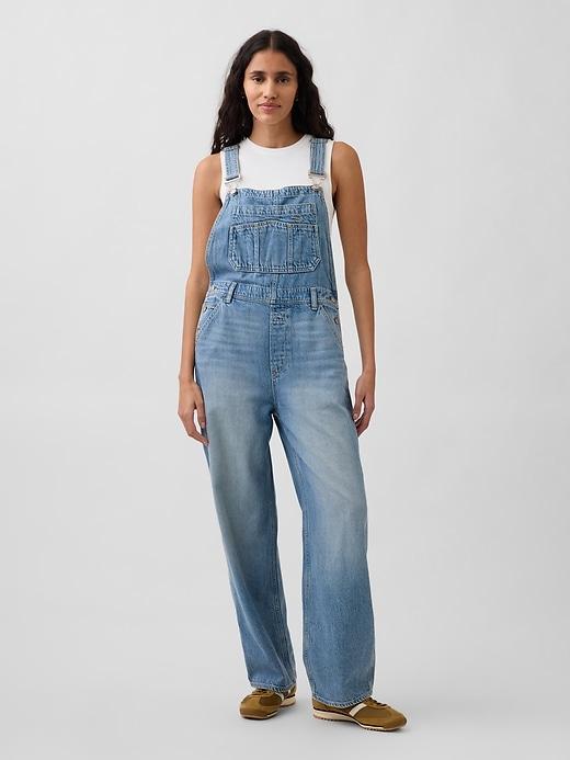 ultrasoft denim relaxed overalls