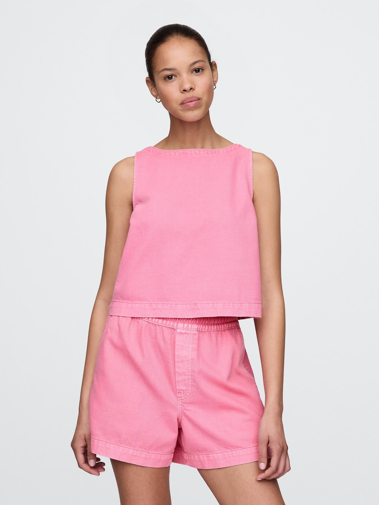 ultrasoft denim shell tank top