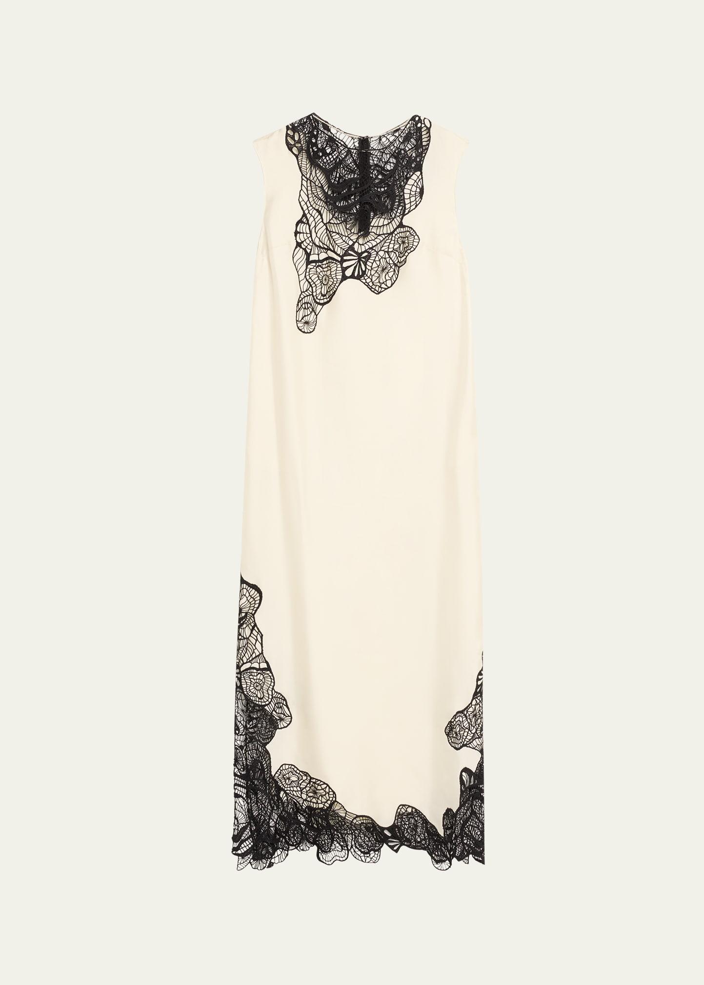uma sleeveless lace-embellished maxi dress