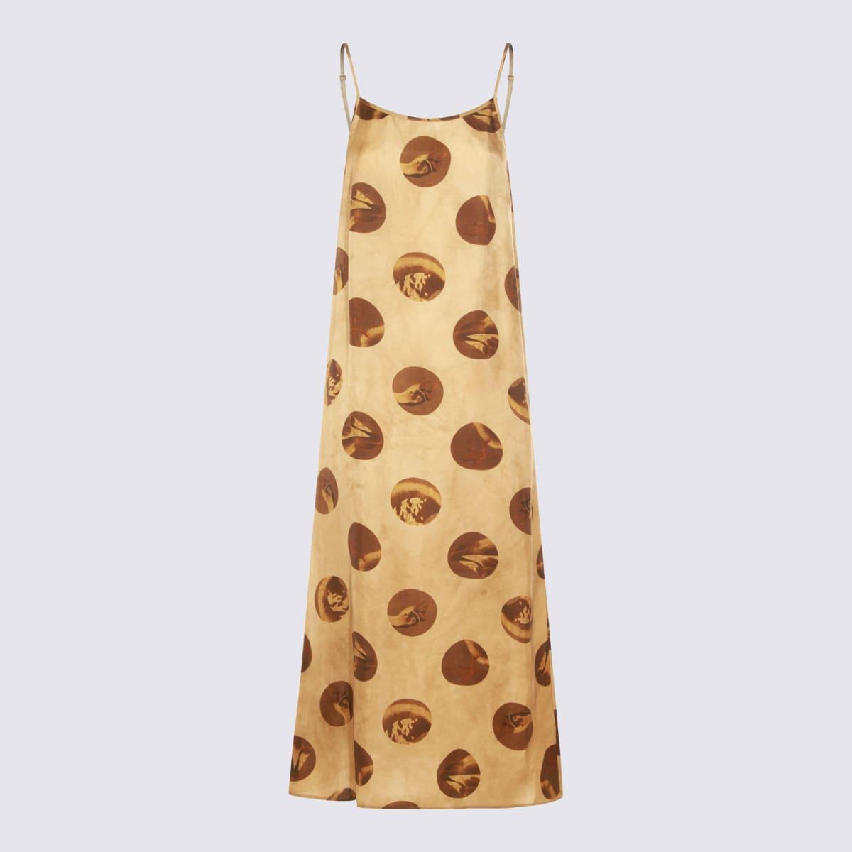 uma wang beige viscose dress