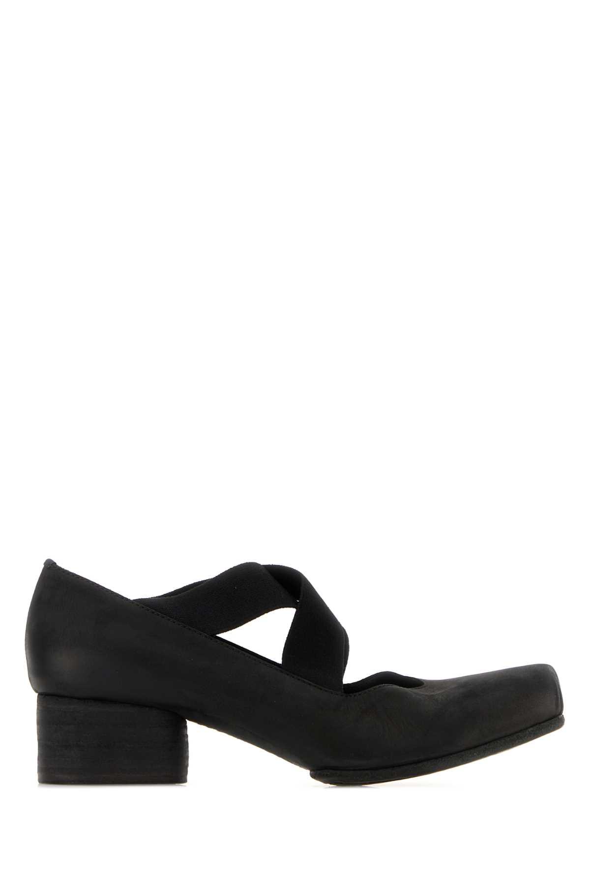 uma wang black leather pumps