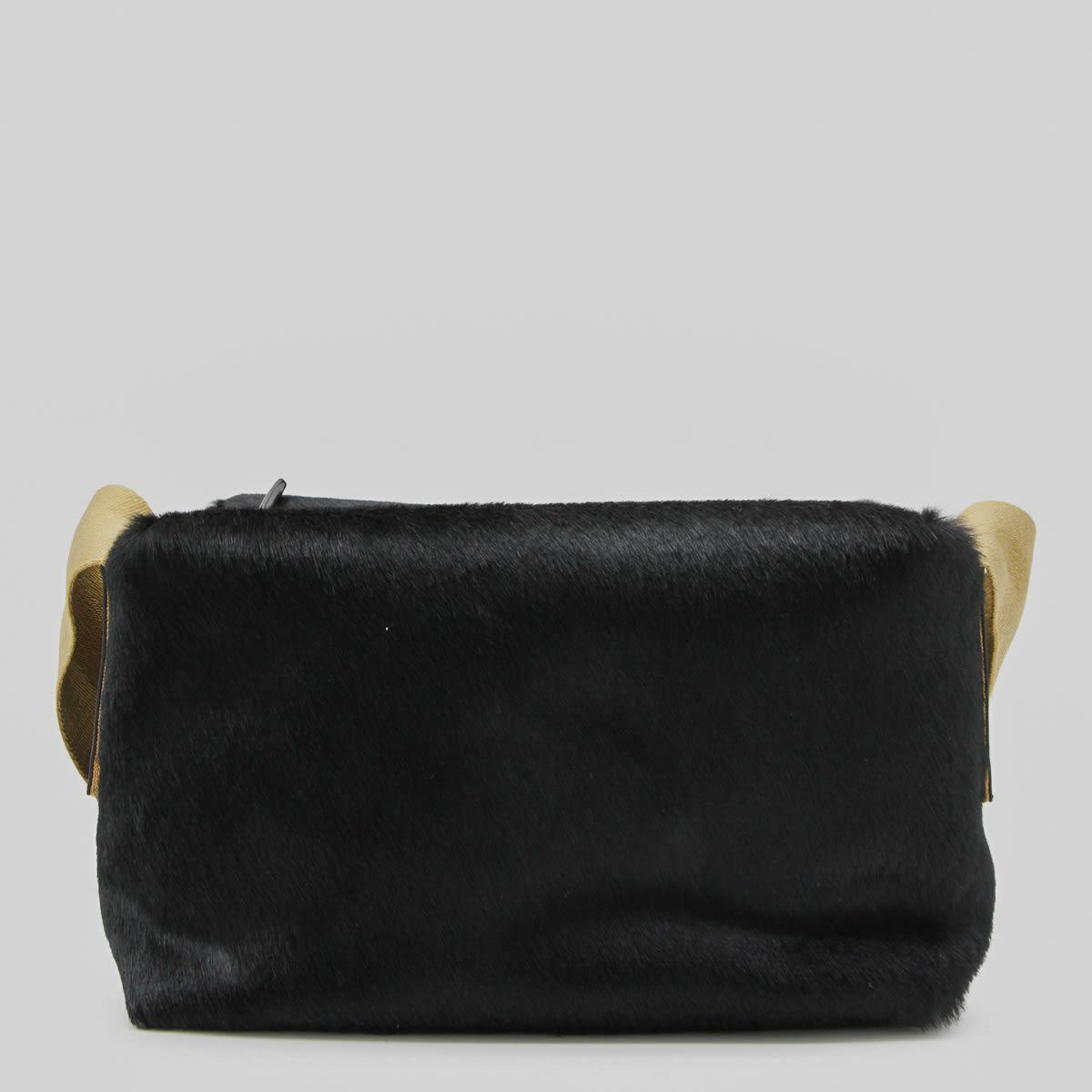 uma wang black leather shoulder bag