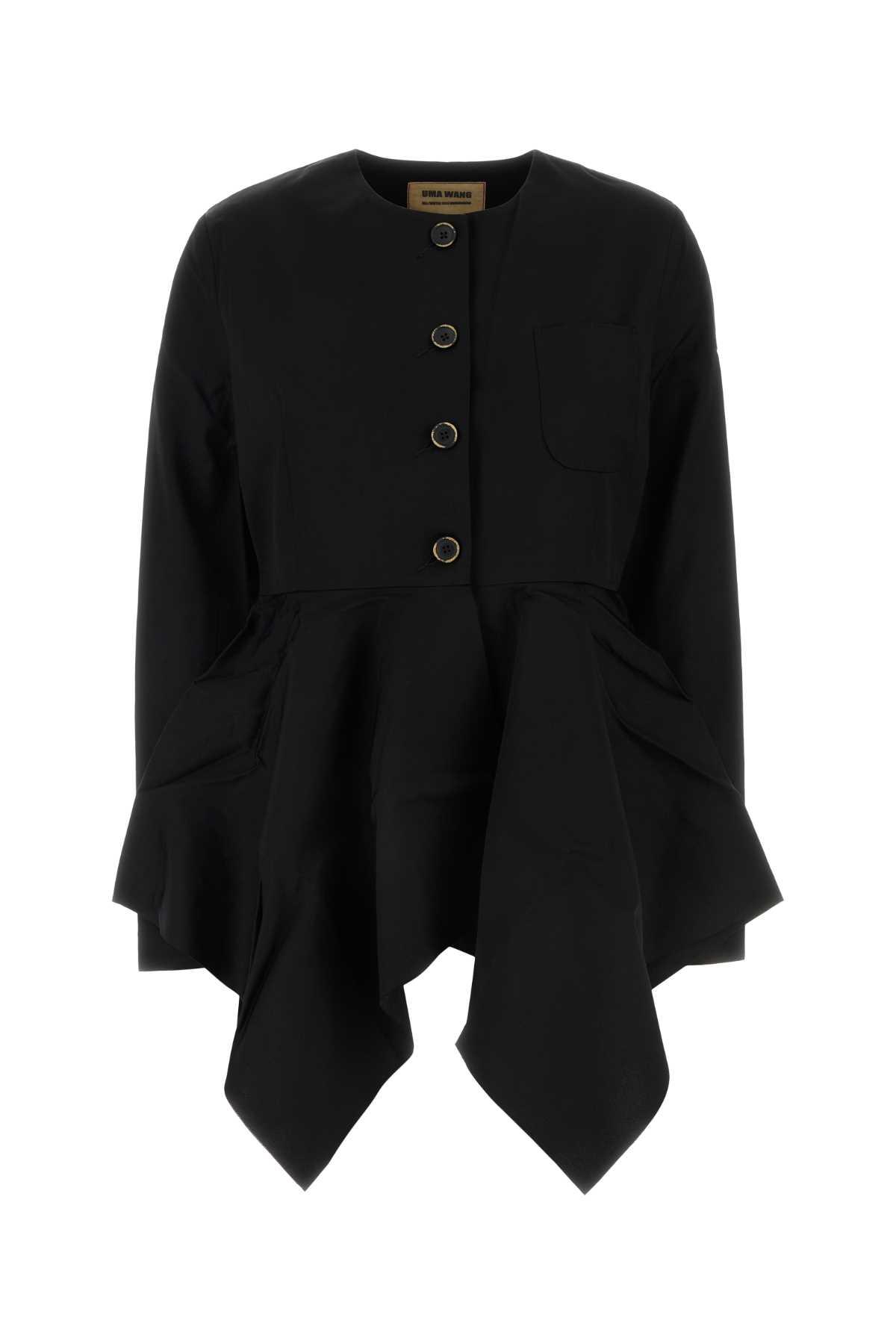 uma wang black viscose blend koney jacket