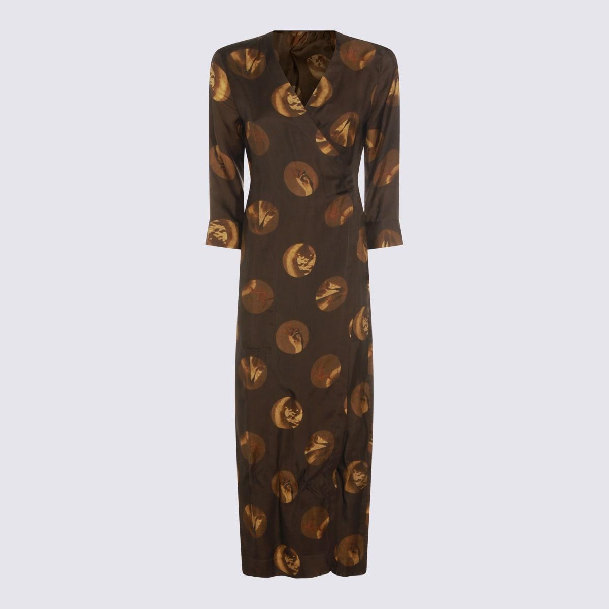 uma wang brown viscose dress
