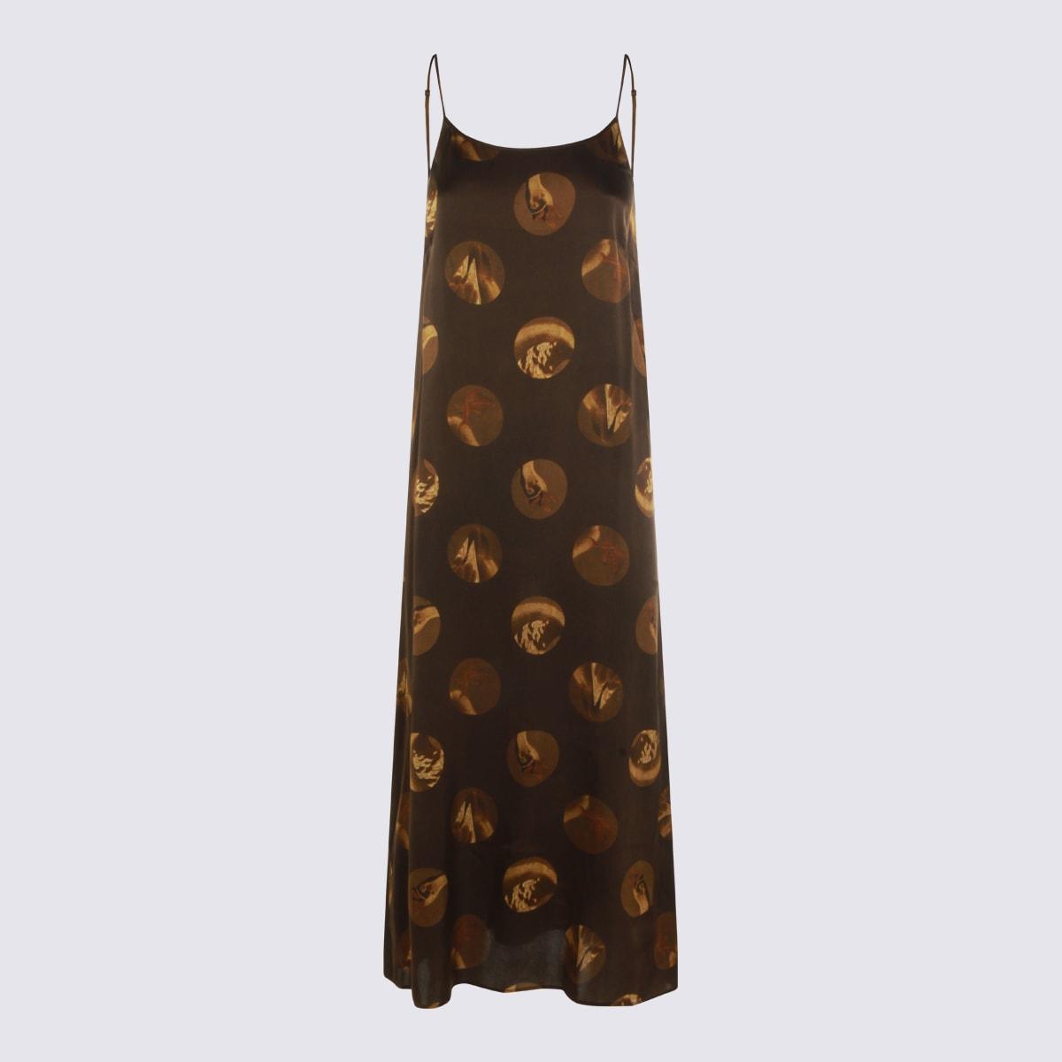 uma wang brown viscose dress