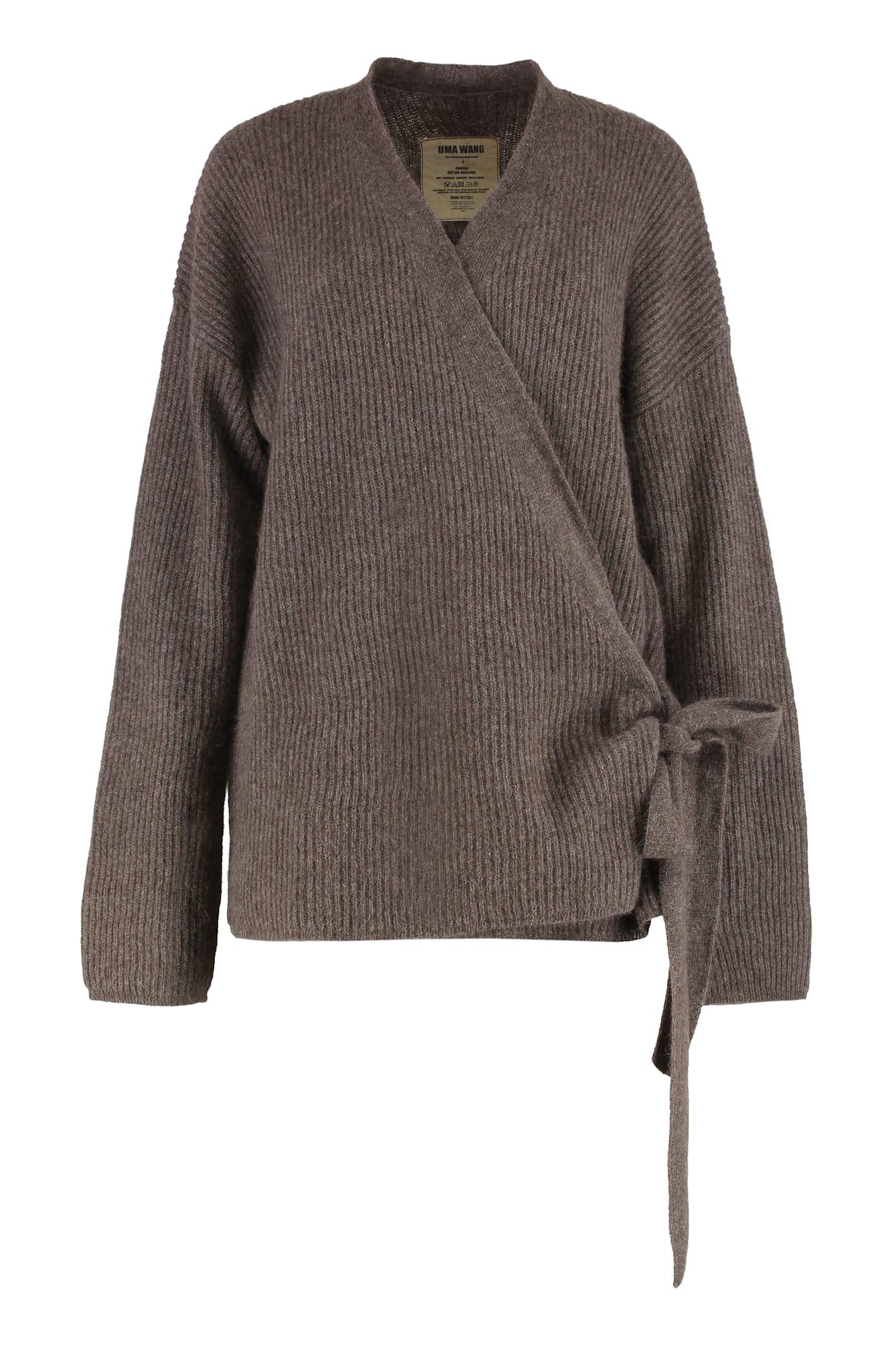 uma wang cardigan in raccoon knit